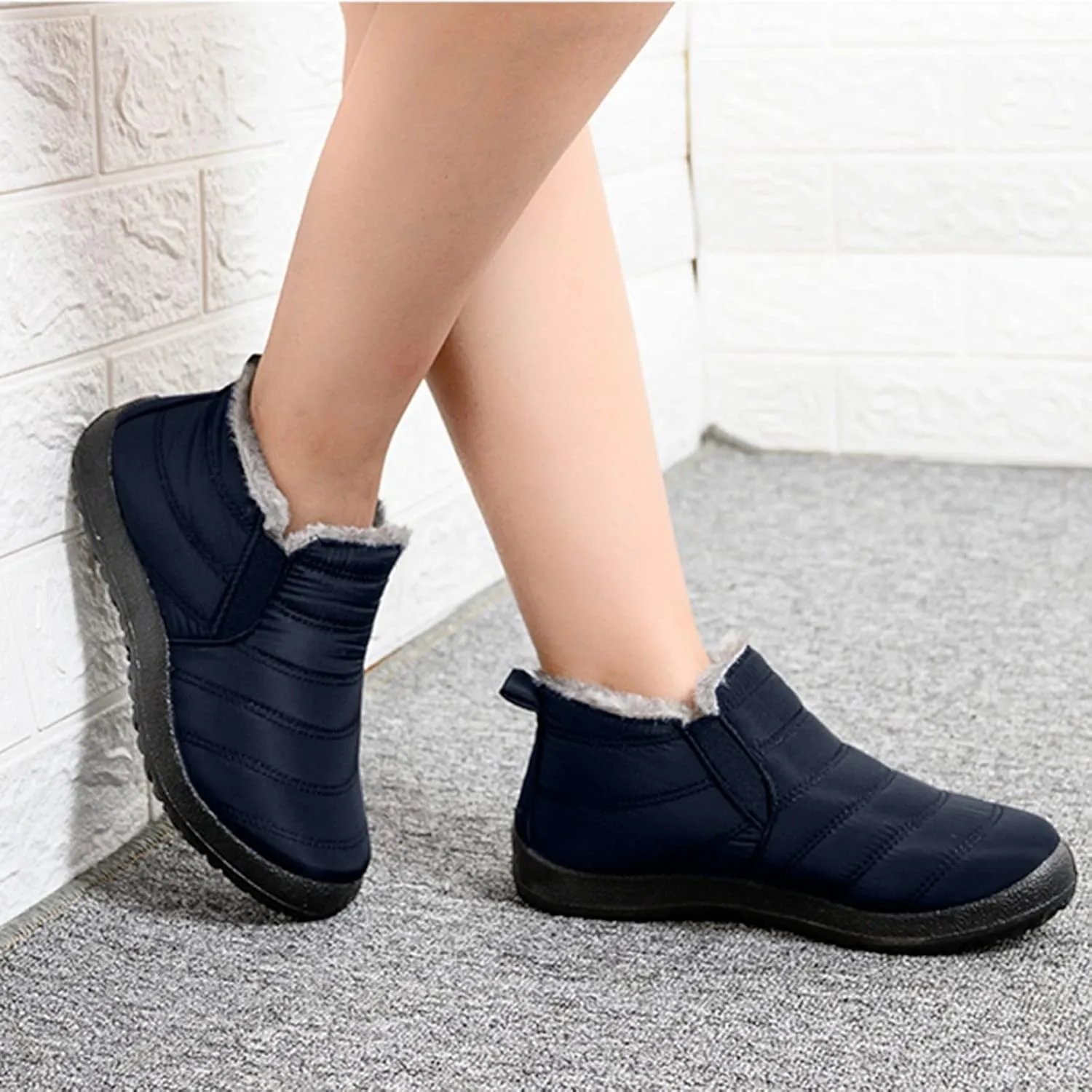 Womens Winter Snow Boots Waterproof Womens Winter Boots Size 12 Wide Width Women's Boots Winter Comfortable Ankle Boots for Women Walking All Day Waterproof Botas De Mujer Para El FrO De Vestir