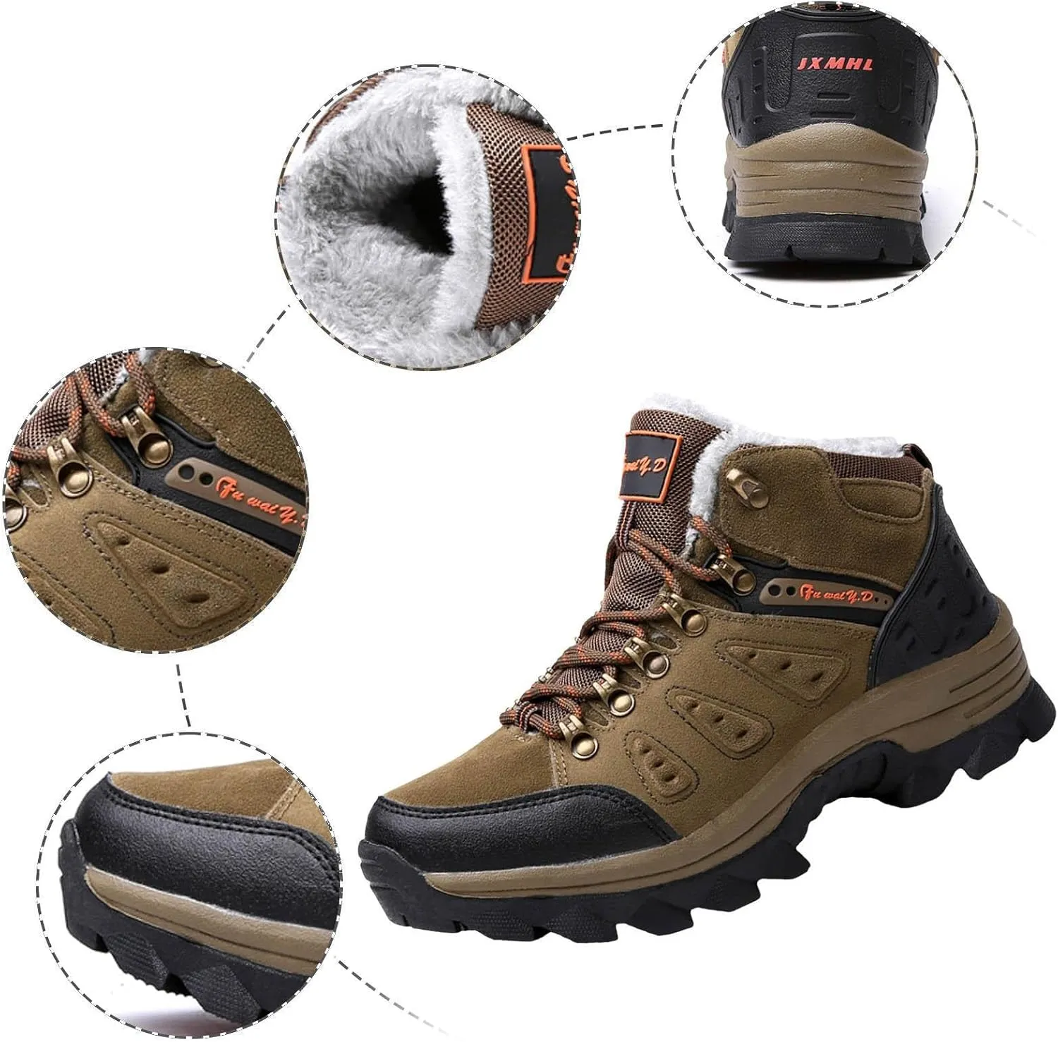 Women's Winter Thermal Boots for Women Waterproof Snow Winter Warm Hiking Work Comfy Boots Sneakers Walking Shoes Western