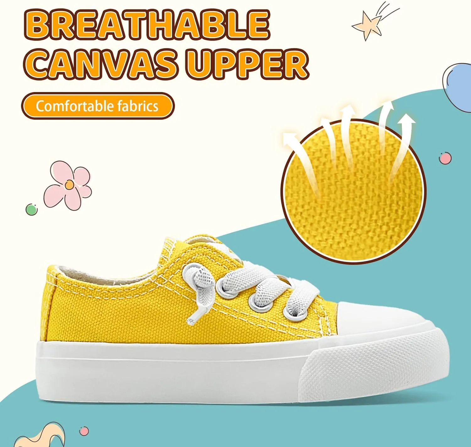 xinran&shengli Toddler Kid Canvas Shoes Boys and Girls Slip On Sneakers Toddler Little Kid Big Kid Lowtop Sneakers Shoes